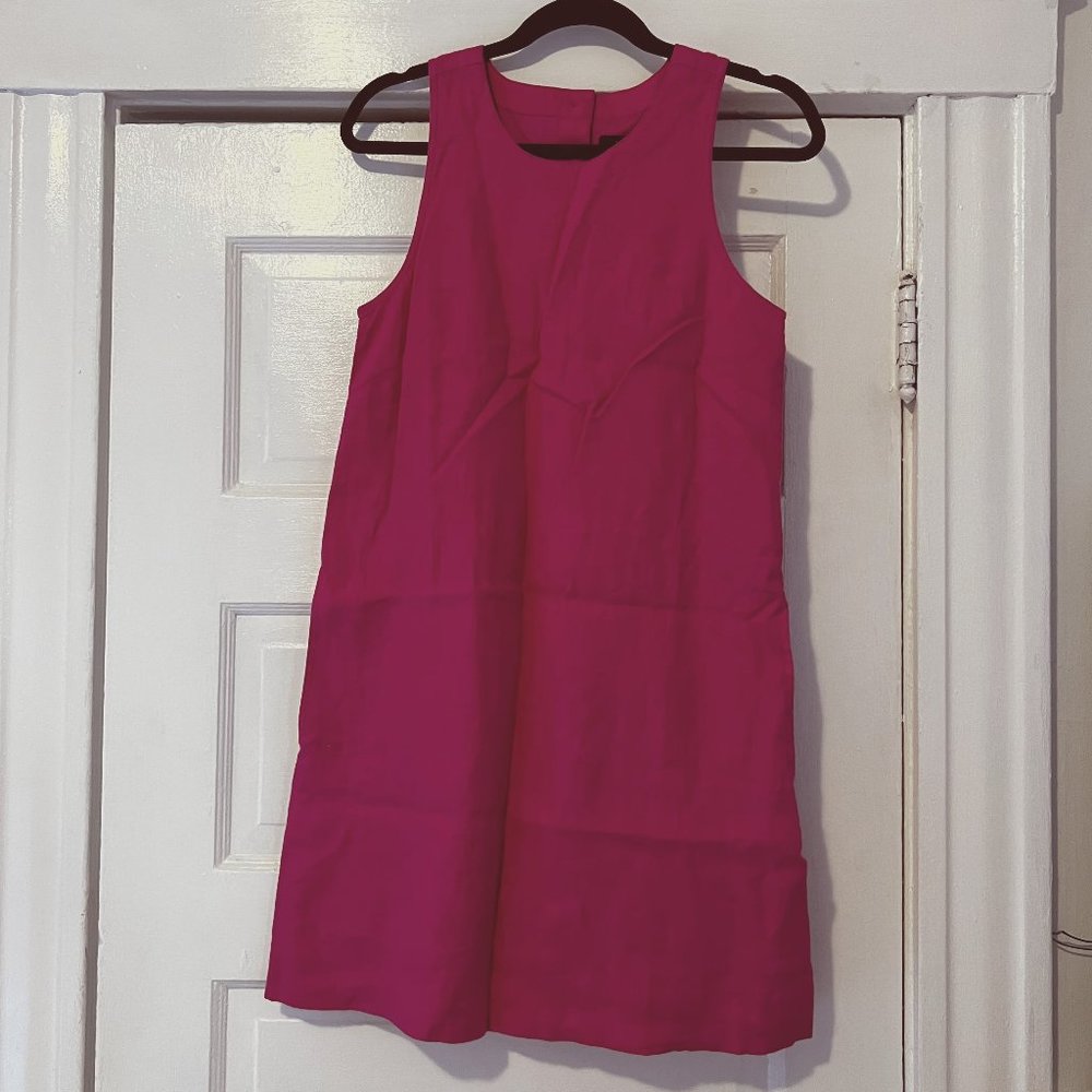 Fuchsia Linen J. Crew Sheath dress, size XS NWT